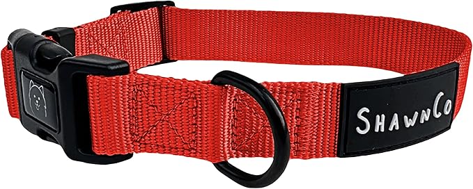 ShawnCo Dream Walk Dog Collar- Premium, Adjustable and Comfortable Pet Collar for Small, Medium, Large and Extra Large Dogs (S, Mustang Red)