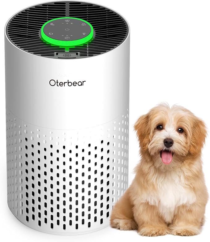 Air Purifiers for Home Bedroom Up to 1250 Ft² - H14 HEPA Air Purifier with Aroma & Sleep Mode - 24dB Small Room Air Purifier for Allergies, Smoke, Dust, Pollen, Pet Dander,4000B,White