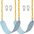 Sunnyglade 2PCS Swings Seats Heavy Duty with 66" Chain, Playground Swing Set Accessories Replacement with Snap Hooks, Support 250lb (2, Pastel Blue)