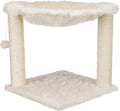 TRIXIE Baza XXL Cat Scratching Posts, Indoor Cat Furniture with Plush Hammock, Jute Scratcher Posts and Dangling Toy Ball, 18.1" L x 18.1" W x 19.7" H, Cream