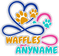 Custom Pet Name Sticker Personalized Text Infinity Heart Pawprint Animal Lovers Decal Waterproof Die Cut Vinyl & Transparent DTF Decal for Laptop Helmet Car Cup Phone Tablet for Male Female