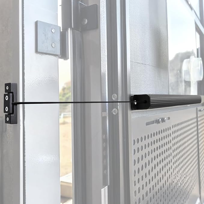 JERBOR RV Screen Door Closer with Adjustable Tension, Aluminum Camper Automatic Closing Device, Fit for Most Camper Latches & Travel Trailer Handles