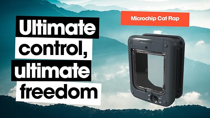 Closer Pets Microchip Activated Cat Flap (360) - ISO and AVID Compatible, for Small to Medium Cats, Accommodates up to 30 Pets, for Single/Multiple glazing, UPVC, walls and Wood, Grey