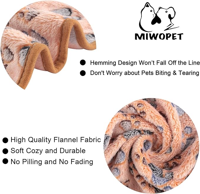 3 Pack Cat and Dog Blanket Soft & Warm Fleece Flannel Sleep Mat, Great Pet Throw for Puppy, Cats, Small, Medium & Large Dogs(Large 40" x 30")