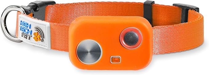 MS-5 Automatic Pet Door Collar by High Tech Pet, Genuine Dog Collar for Power Pet Doors - Deluxe Strap (Orange, Medium) - DC-ORANGE-MS5-M