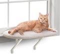 K&H Pet Products Kitty Sill Cat Window Perch for Large Cats, Orthopedic Window Hammock Bed Holds 40LBS, Washable Cover, Kitty Windowsill Bed Seat for Indoors - Cream Fleece, Unheated, 14 X 24in