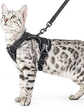 Cat Harness and Leash Set Escape Proof Tactical Large Kitten Harness Emotional Support Cat Vest, Black, L