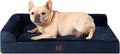 EHEYCIGA Orthopedic Dog Bed Medium Size Dogs, Memory Foam Dog Bed with Washable Removable Cover, Waterproof Pet Sofa Couch for Crate with Nonskid Bottom, 30x20x6, Navy Blue