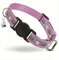 Cat Collar Breakaway, Reflective Kitten Collar with Bell, Safety Buckle Kitten Collar, Lightweight, Adjustable, Comfortable, Suitable for Boy Girl Cats (7"-13") Lilac