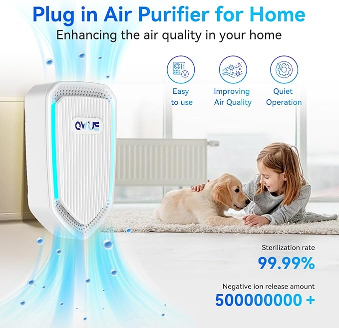 8Pack Air Ionizer for Home Negative Ion Air Purifier Plug In, Mini Filterless Air Freshener Quiet Air Cleaner Portable Air Purifiers Odors Smoke for Home Office, Bedroom, Bathroom