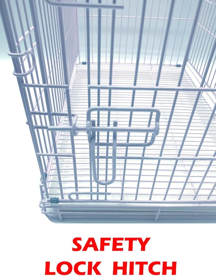 Portable Foldable Carrier Travel Vet Breeder Training Cage for Puppy Kitten Rabbit Bunny with 1/2-Inch Raised Bottom Wire Grid Mesh Floor