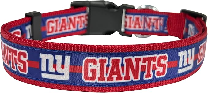 Pets First NFL New York Giants Licensed PET COLLAR, Medium - Heavy-Duty, Strong, and Durable Dog Collar. Available in 31 Football Teams and 4 Sizes