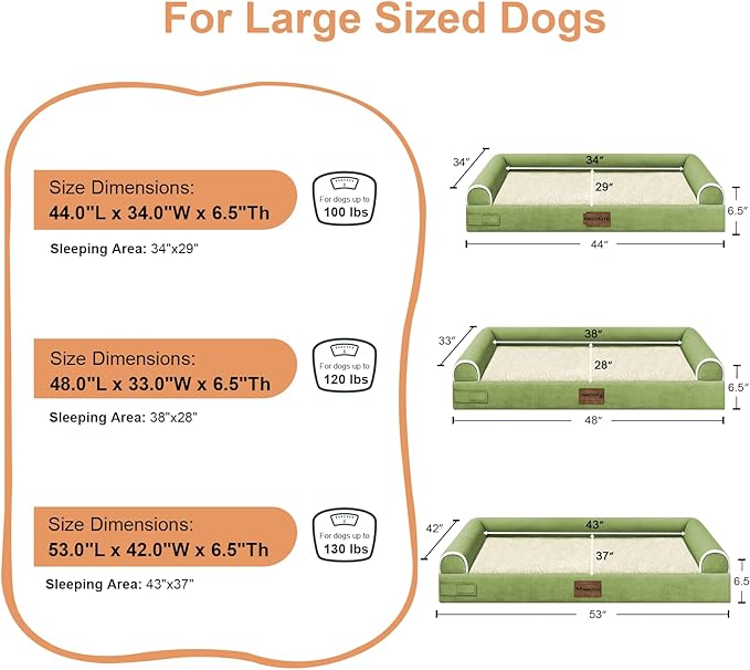 Small Dog Bed Orthopedic Washable: Beds Bolster Small Sized Dogs Bed Egg Crate Foam Couch Sofa Waterproof with Removable Cover - Grass Green