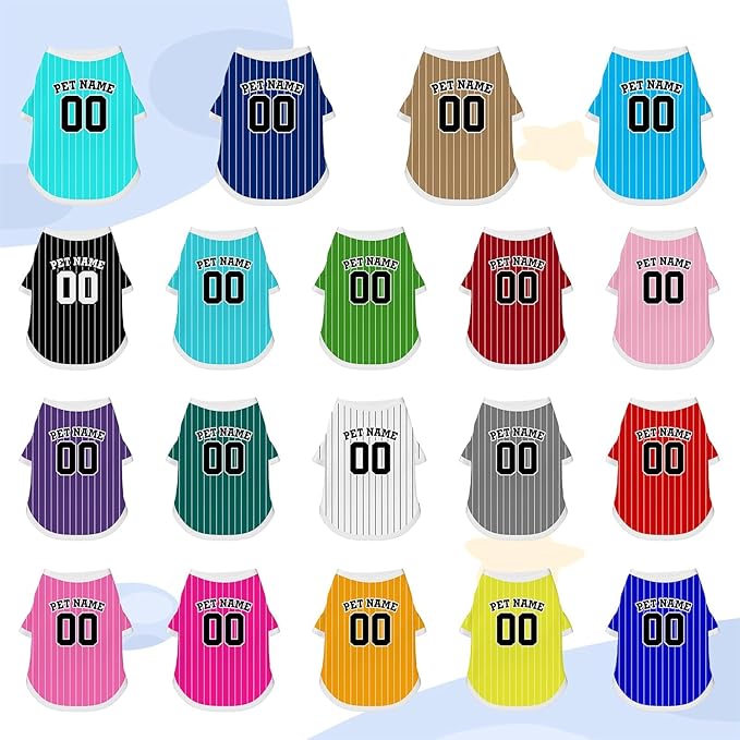 Custom Dog Shirt Personalized Pet Jersey Shirts with Name Photo Text Logo Customized Dog Pullover T Shirt Gifts for Small Medium Large Dogs Cats