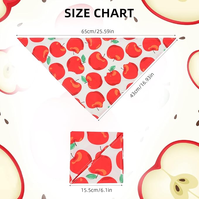 6 Pack Spring Summer Dog Bandanas Hawaii Fruit Pattern, Dog Bandanas Scarf Bibs Kerchief for Boys and Girls' Dogs (Small to Large)