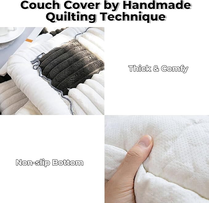 FUNNY FUZZY Pet Couch Covers for Sofa, Couch Covers for Dogs Washable Dog Couch Cover Protector Cream-Colored Furniture Sofa Covers for Dog Handmade Pure Cotton Pet Bed Mat (Black, 27.6"×70.9")
