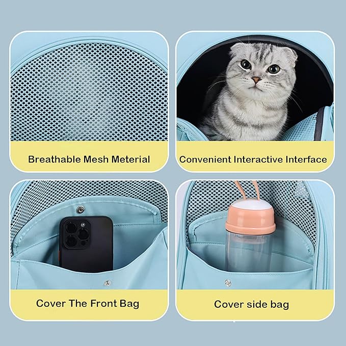Cat Carrier Backpack,Large Space Animal Carrier Backpacks for Small Dogs Kitten and Medium Cats, Comfort & Safety,Design Reduces Pressure for Travel Outdoor and Vet Visits (Yellow)