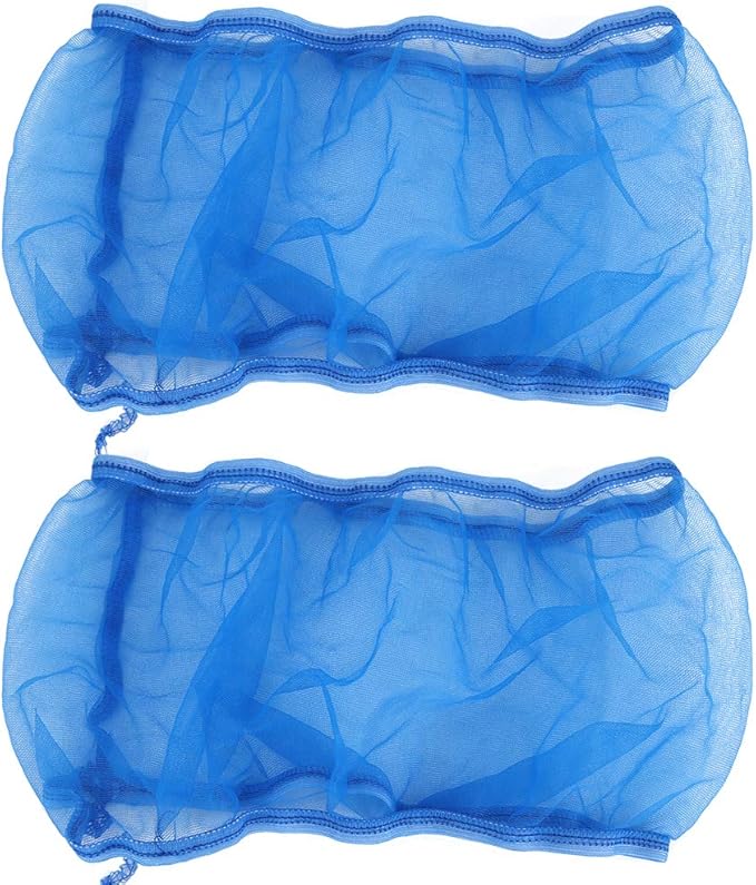 Alvinlite 2 Pieces Bird Cage Cover Seed Feather Catcher Birdcage Nylon Mesh Net Cover Soft Skirt Guard,Bird Cage Accessory(Blue)
