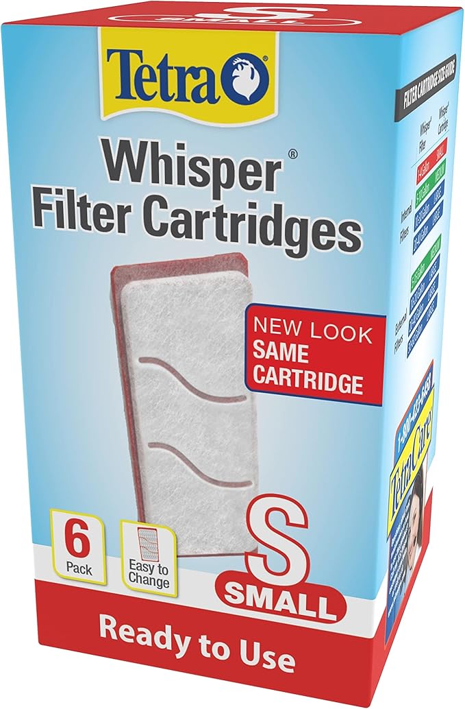 Tetra Filter Aquarium Cartidges,Removes Odors and Discoloration,Ready to Use,Small Whisper Filters,6 Count (Pack of 2)