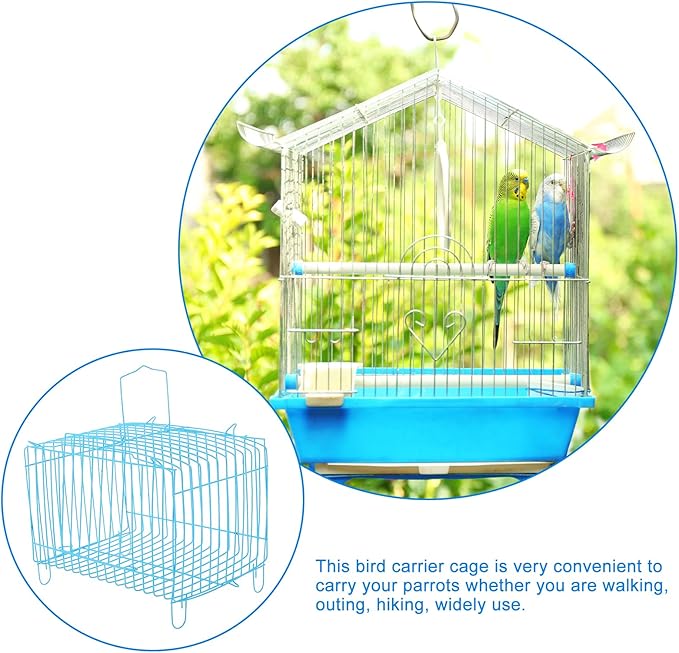 POPETPOP Travel Carrier for Birds, Iron Bird Travel Carrier Cage, Portable Birds Carrying Cage, Bird, for Parrots Conures Lovebird Cockatiel Parakeets