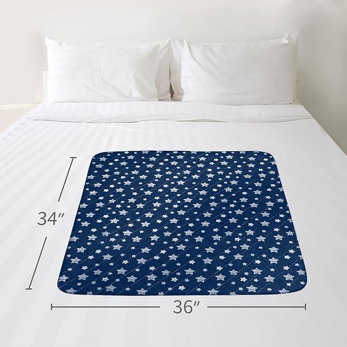 Waterproof Bed Pads Washable, Absorbent Chuck Pads for Incontinence, Washable Pee Pads for Dogs, Waterproof Mattress Protector for Seniors, Bedwetting Kids, Hospitals, Pets, 34"x36" 2 Pack