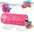 Rose Red Betta Fish Toys Hammock and Betta Tunnel, Safe Aquarium Decor for Small Fish & Shrimp, Bettas Tank Accessories with Suction Cups, Perfect Hideout and Play Area for Bettas
