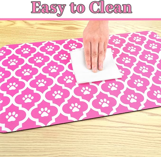 Dog Food Mat 24X32 Inch Pet Feeding Absorbent Mats for Floor Cat Water Bowl Placemats Non-Slip Washable Dog Mat for Food and Water