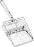 Cat Litter Scoop - Stainless Steel Metal Cat Litter Scoop -Large Size, Deep Shovel, Long Handle, Poop Sifting, Durable, Heavy Duty,Kitten Pooper Lifter for Litter Box