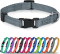 Joytale Small Dog Collar, Reflective and Adjustable Nylon Collar with Quick-Release Buckle, Lightweight No-Choke Design for Puppy and Extra Small Dogs, Gray, XS