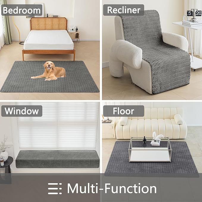 Muamar Dog Bed Cover, Anti-Slip Waterproof Sofa Protector, Living Room Couch Covers, Dog Mat, Pet Pad for Furniture - 30x82 inch, Dark Grey