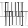 Babelio Baby Gate for Doorways and Stairs, 29-48" Auto Close Dog Gate PressGuard P7, Easy-Install Pressure Mounted Satey Door, No Drilling Safety Gate for Child and Pets, 2 Pack, Black