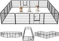 DUMOS Dog Playpen Indoor, Metal 24 Inch 16 Panels Foldable Pet Fence with Door, Outdoor Small Medium Large Dog Puppy Portable Exercise Play Pen for RV Camping, Trips, Play Yard