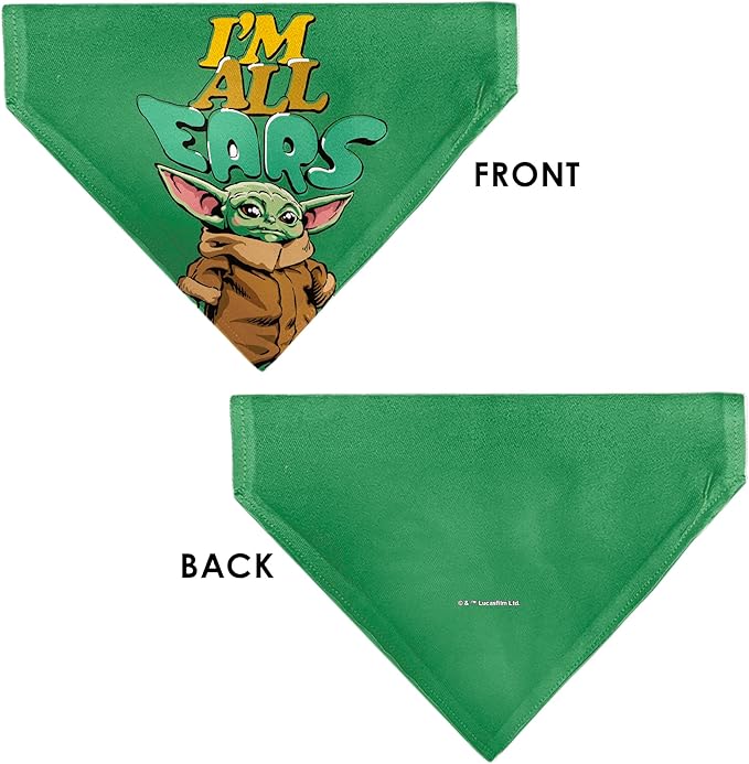 Star Wars Pet Bandana Star Wars Grogu Im All Ears Pose Green Slip On Collar Bandana Only