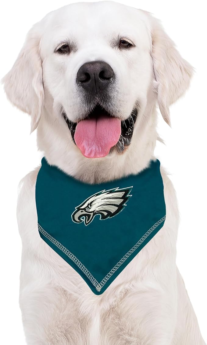 Pets First NFL Philadelphia Eagles TIE Bandana, Small/Medium. Dog Bandana Scarf Bib for Pet Cat Dog. The Ultimate Game-Day, Party Bandana (PHL-3550-S-M)