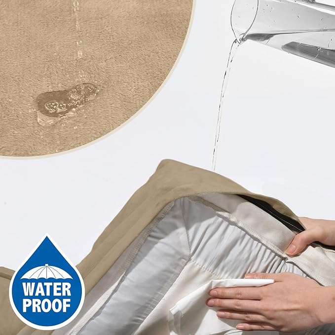 Comfort Expression Orthopedic Dog Bed for Extra Large Dogs 45x35 Inch, Waterproof Egg Crate Foam XL Pet Bed with Removable Bolsters, Dog Couch with Washable Cover & Non-Slip Bottom, Light Brown