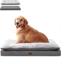 2-Pack Waterproof Dog Bed Medium Size Dogs, Plush Cushion & Orthopedic Egg-Crate Foam Mattress for Senior Dogs, Washable Dog Crate Bed with Removable Cover, Dark Grey