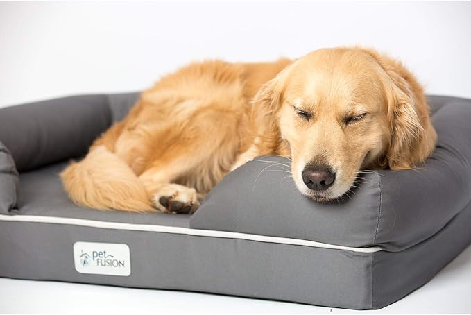 PetFusion Ultimate Dog Bed, Orthopedic Memory Foam, Multiple Sizes and Colors, Medium Firmness Pillow, Waterproof Liner, YKK Zippers, Breathable 35% Cotton Cover