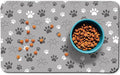 Dog Food Mat, Absorbent Water Bowl Mats Cat Pet Feeding Placemats Light Gray 24 * 32 inch