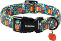 DOGWONG Fall Pumpkin Dog Collar, Fall Maple Leaf Dog Collars Adjustable Halloween Pumpkin Dog Collars for Small Medium Large Dogs XS