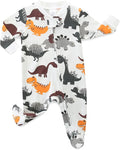 Neutral Baby Clothes Boy Girl Footed Cotton Long Sleeve Double Zipper Onesie