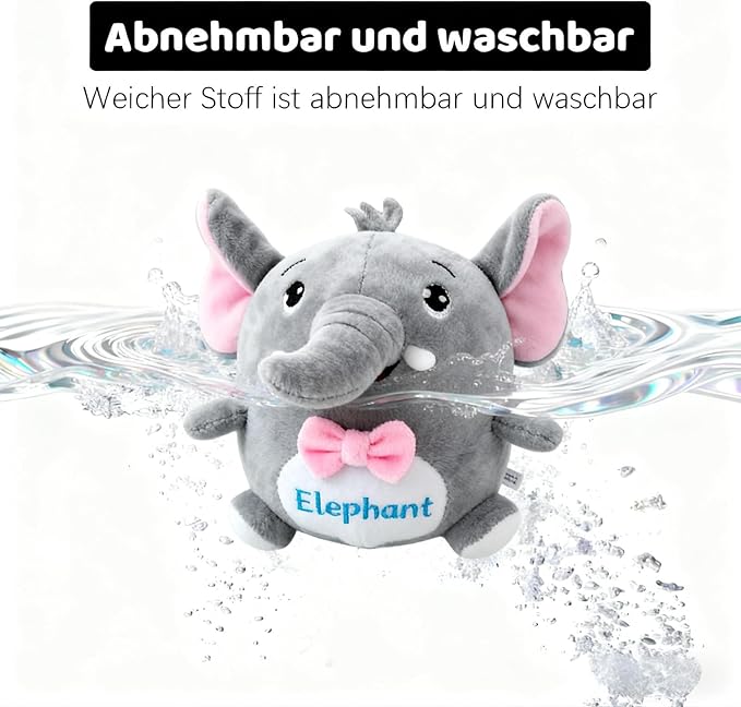 Interactive Dog Toys,Active Moving Pet Plush Toy with Recording and Music Modes,Jumping Squeaky Song shaking Interactive Dog Ball,Rechargeable Dog Toys to Keep Them Busy,Animal Plush Pet Toy(Elephant)
