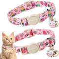 ARING PET 2 Pack Easter Cat Collars-Cute Easter Eggs Cat Collar Breakaway with Bell&Pendant, Adjustable Pink Chick Kitten Collars with Safety Buckle for Girl&Boy Cats