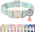 Adjustable Summer Dog Collar, Cute Mint Dessert Dog Collars for Large Dogs, Lightweight Quick-Release Buckle Collar for Boy&Girl Dogs L
