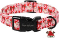 Unique Style Paws Christmas Dog Collar, Pink Dog Collar with Santa Claus Pattern, Lightweight & Adjustable Pet Collar with Plastic Buckle for Small, Medium, Large Boy Girl Dogs