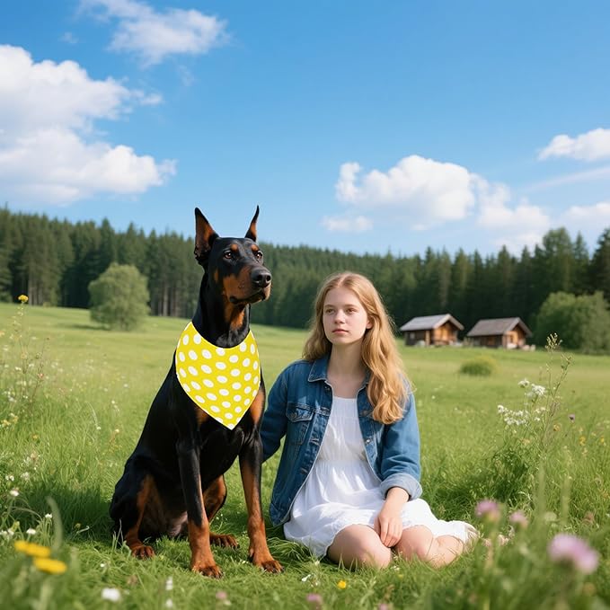 30 Pack Large Polka Dot Dog Bandanas Stitch Dog Bandana Bulk Reversible Print One Side XXL Polyester Scarves Party Grooming L