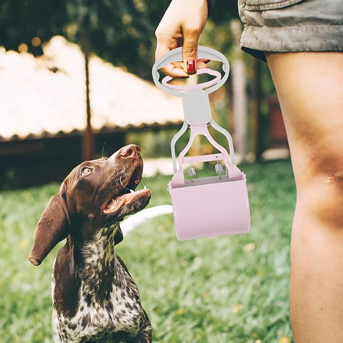 Heavy Duty Portable Poop Picker with Long Handle, Foldable Pet Waste Grabber for Walking and Outdoor Use, Lavender Color Cleaning Tool for Puppies and Adult Dogs