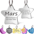 Anavia Personalized Pet ID Tags, Stainless Steel Glossy Laser Engraved Dog Cat Collar Name Tags, Multiple Colors Shapes Sizes (Star, Regular)