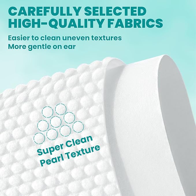 Ear Cleaner Wipes 120 Counts, Dog Ear Cleaner, Grooming Kit Care for Dogs and Cats, Soft & Easy Otic Cleaning Pads, Remove Wax, Dirt & Stop Smelly, Itchy, Non-Irritating, Coconut Scent