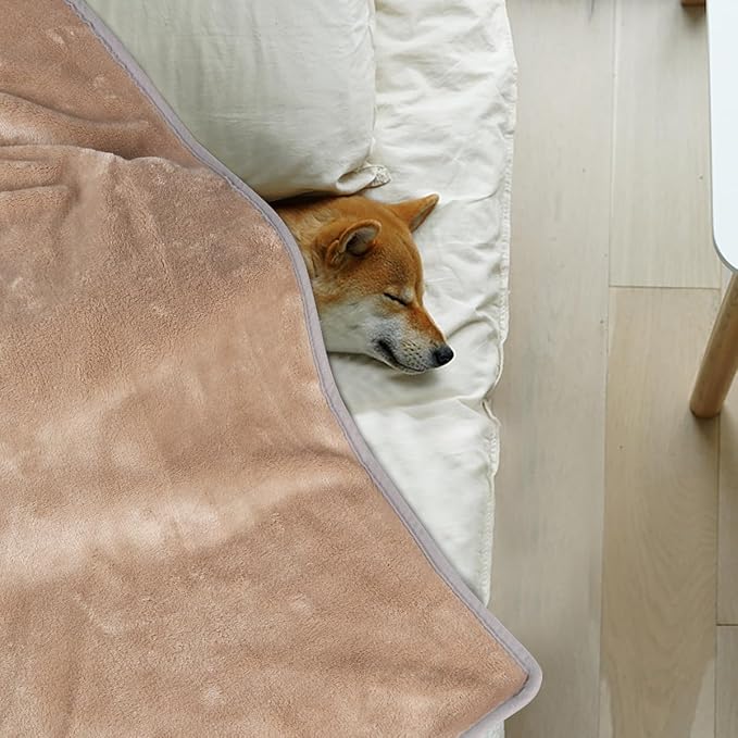 Onarway Dog Blanket Washable for Puppy: 4 Packs Dog Blankets 40”x28” - Fluffy Soft Small Throw for Cat Puppy Kitten Dogs - Fleece Pet Blankets for Bed Sofa Car and Indoor - Khaki