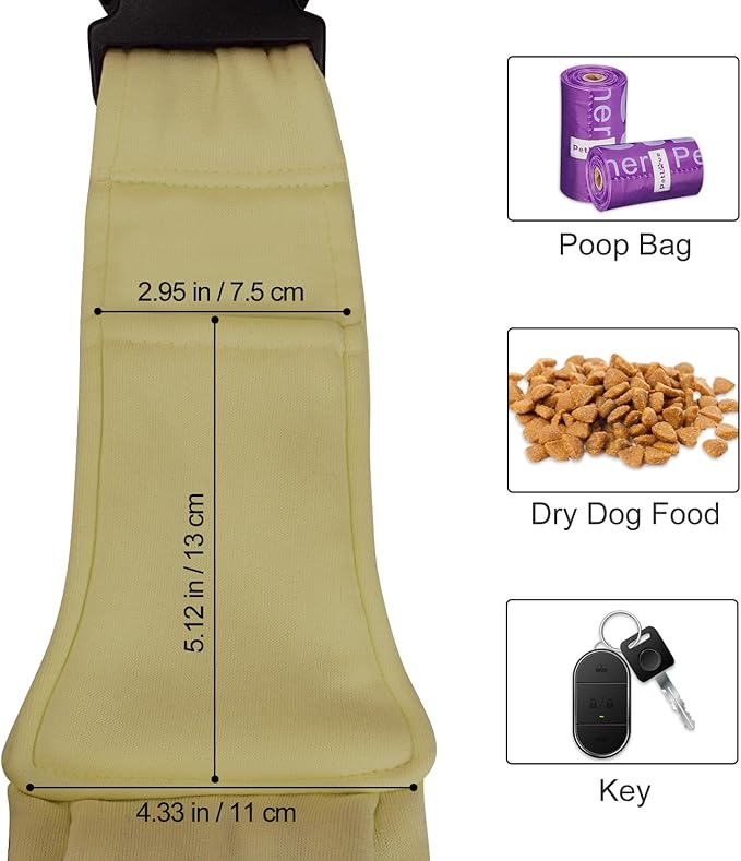 PETLOFT Reversible Dog Cat Sling Carrier, Small Dog Carrier, Adjustable Dog Sling, Hands Free Cross Body Carrier with Collar Hook for Dog/Cat/Bunny up to 11lb(Khaki)